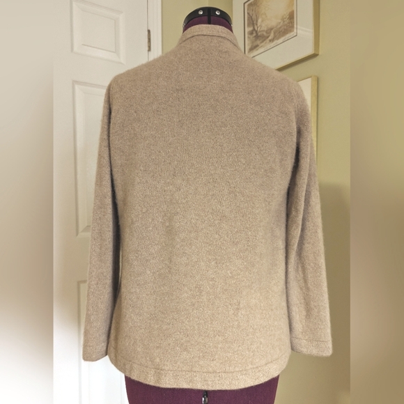 Vintage Soft Beige Thick Cashmere Cardigan - Picture 4 of 8